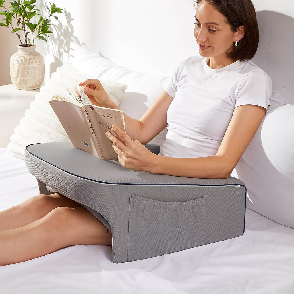 cooloo8 Reading Pillow for Bed, Gaming Pillow for Lap, Petite Adults, Teens Arm Rest Pillow, Memory Foam Lap Desk Pillow for Reading, Worki…