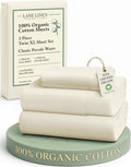 LaneLinen LANE LINEN 100% Organic Cotton Twin XL Sheets Set, 3-Piece Pure Organic Cotton Percale Sheets, Cotton Bedsheets, Ultra Soft Beddi…