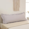 Merryword Beige Gray Body Pillow Cover 20x54inches Long Pillowcase Ruffled Pillowcases Shabby Chic Ruffled Fringe Decor Body Ruffled Pillow…