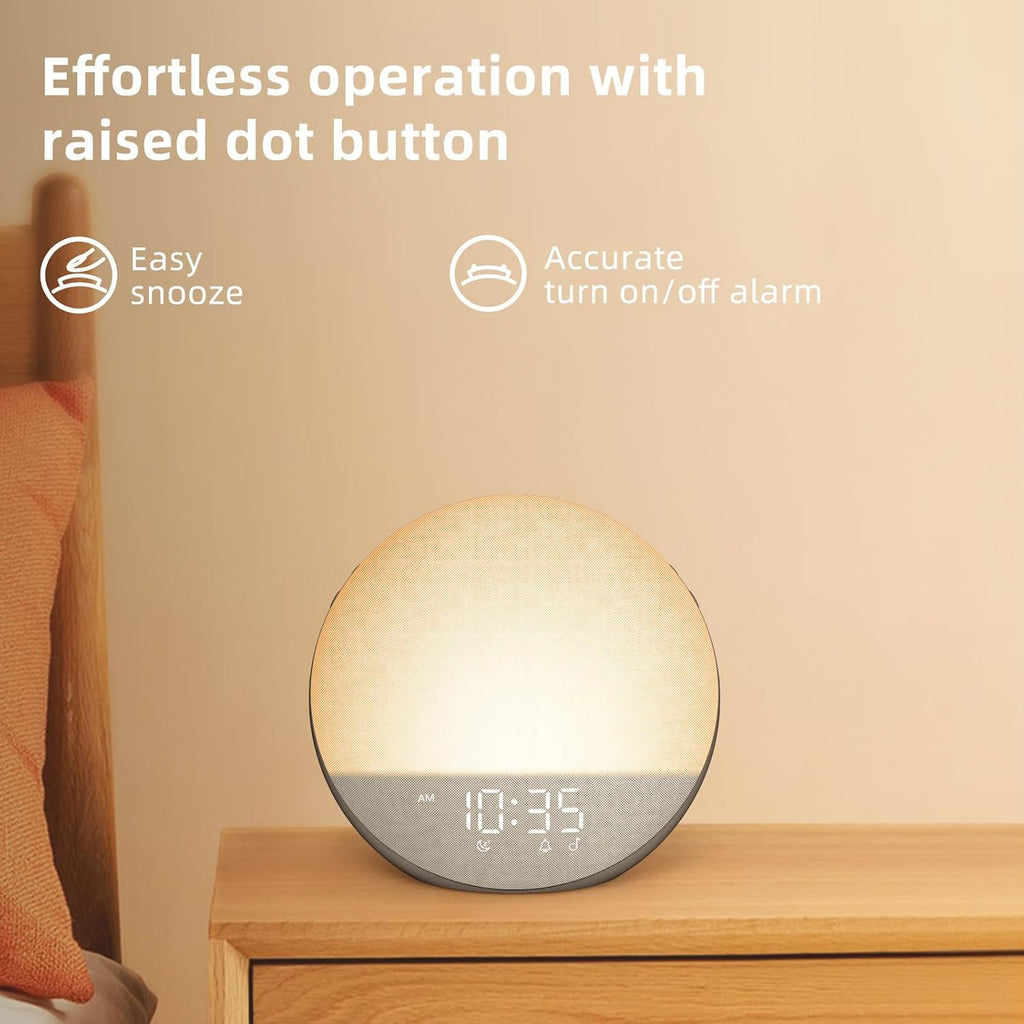 Odokee Sunrise Alarm Clock White Noise Machine: Natural Wake Up Light - Dimmable Clock with Bluetooth Speaker for Bedroom - 25 Sleep…