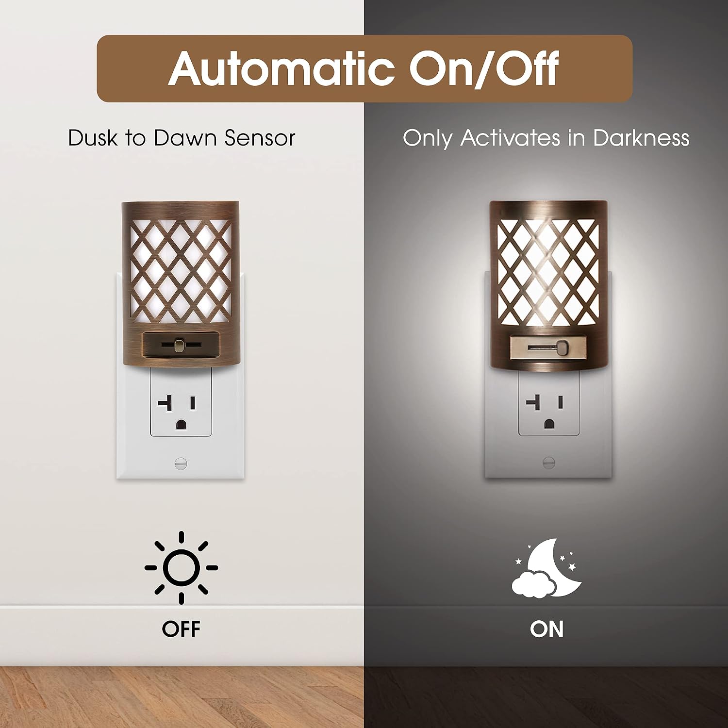 DORESshop LED Plug in Night Light [2 Pack], Night Lights Plug Into Wall, Dusk to Dawn Sensor Night Light, Decorative Night Lights…