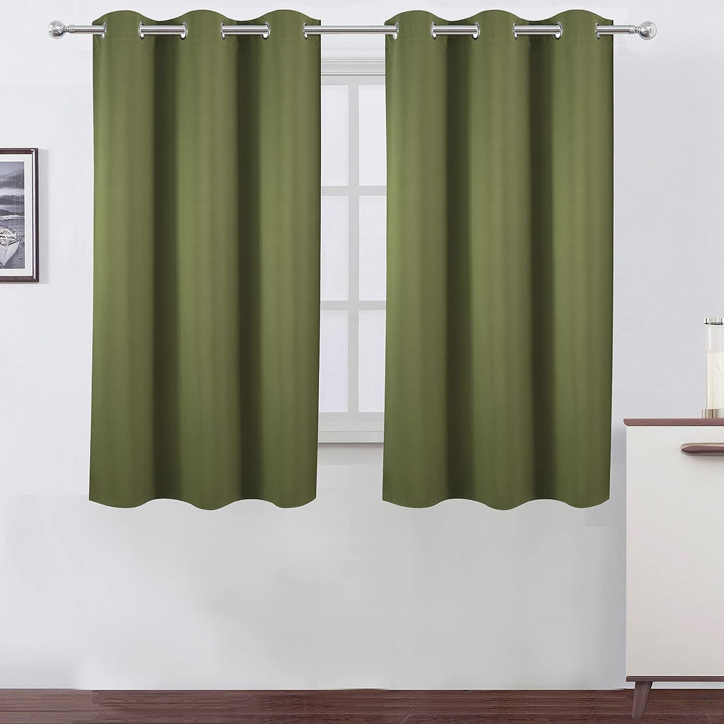 Lemomo Oilve Green Blackout Curtains 38 x 54 Inch Length/Set of 2 Curtain Panels/Thermal Insulated Room Darkening Blackout Curtains 54 Inch…