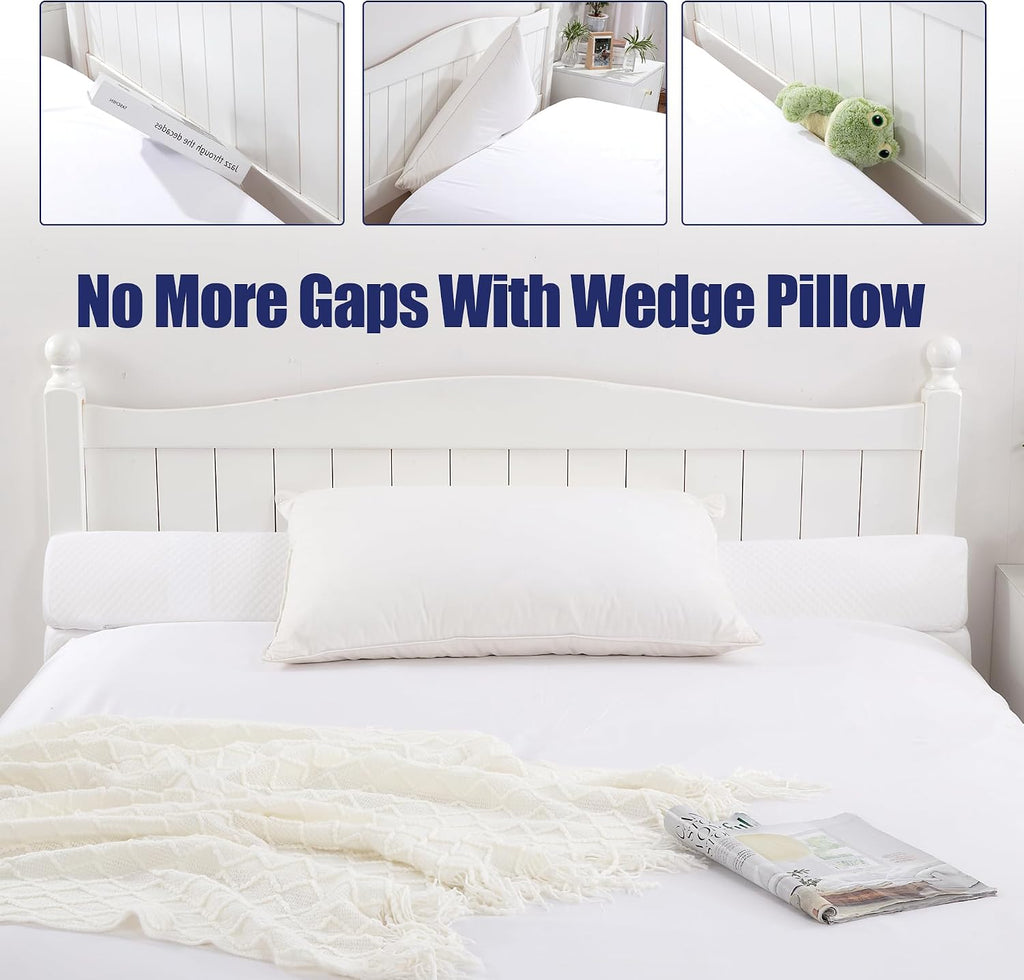 HOMBYS Wedge Pillow Headboard for Bed Gap, Foldable Bed Wedge Gap Filler King Size, Matterss Gap Filler, Multi Functional Bed Crack Pillow…