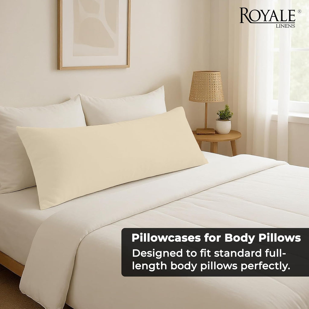 Royalelinens ROYALE LINENS Body Pillow Cover - Double Brushed 1800 Microfiber - 20"x54" with Hidden Zipper Closure - Wrinkle & Fade Resista…