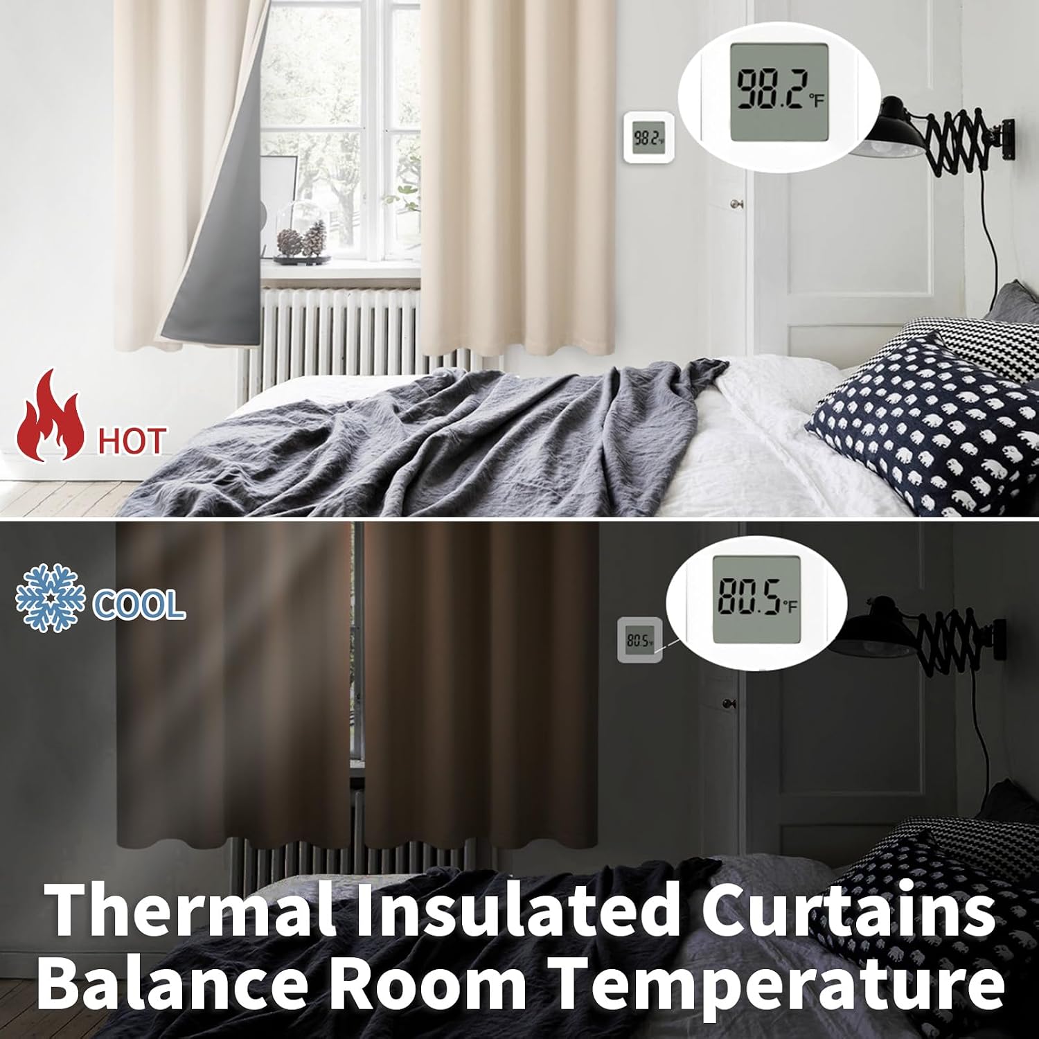 BGment Thermal Insulated 100% Blackout Curtains 63 Inch Length 2 Panels, Total Light Blocking Curtains for Bedroom, Grommet Window Drapes w…
