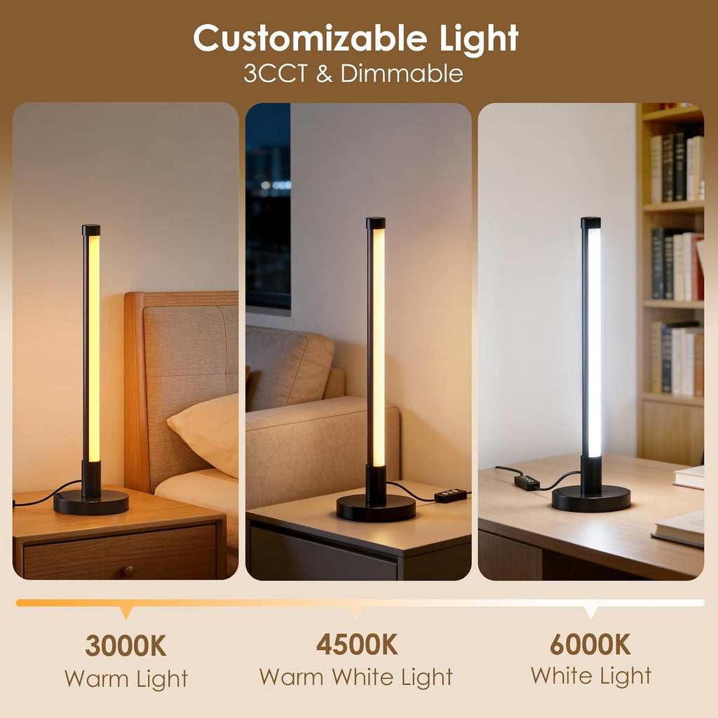 Mudodi Table Lamp with Remote, Dimmable Small Lamp Desk Lamp with Multiple Color Temperatures, Nightstand Lamp, Table Lamp for Bedroom, Living…