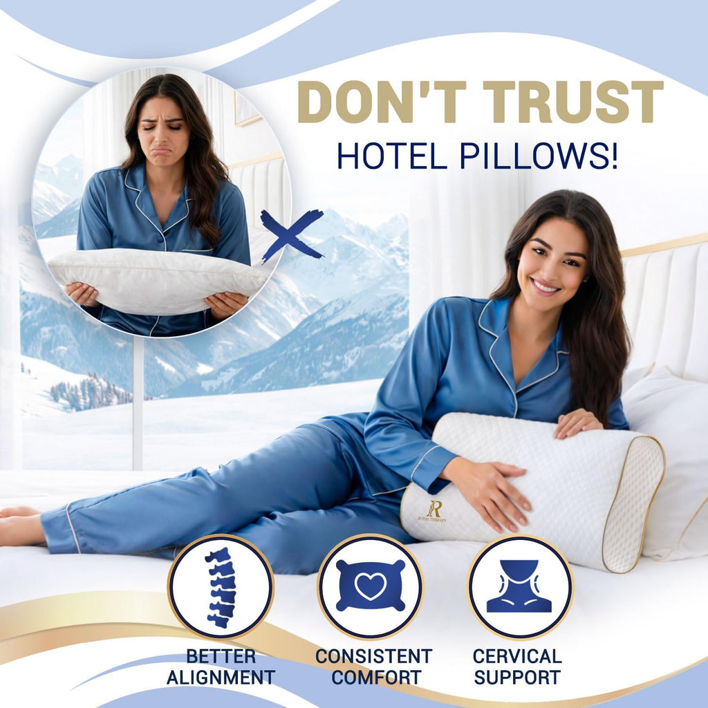 Royaltherapy Royal relaxation Travel Memory Foam Pillow, Neck Pillow Bamboo Adjustable Side Sleeper Pillow (Travel 18 x 12 x 5) Bamboo White