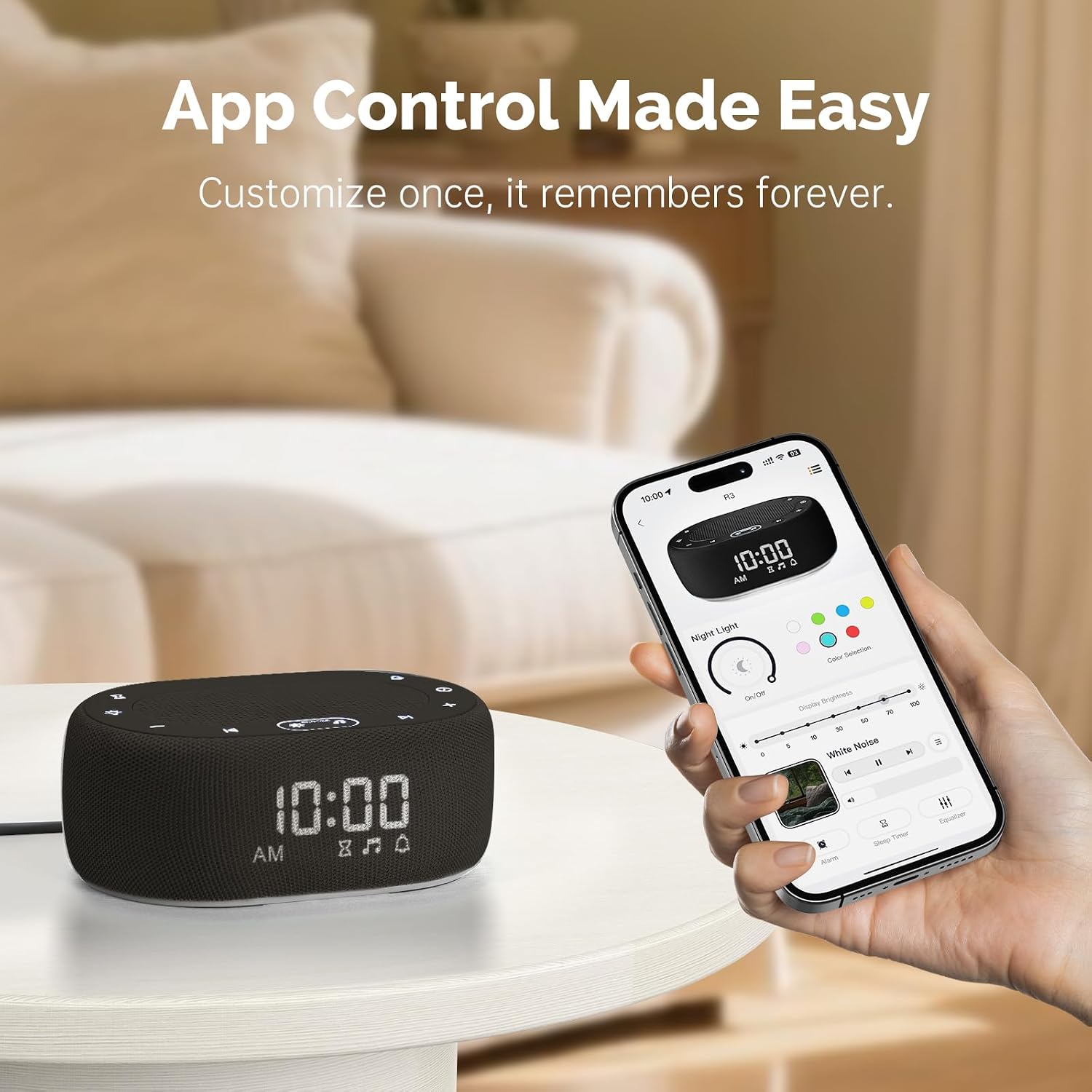 1Mii White Noise Sound Machine with Alarm Clock, Sound Machine for Sleep for Adults Baby, 30 Soothing Sounds, Smart App Controlled…