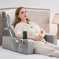 Yojoker 5pcs Reading Pillow for Adults Sitting in Bed – Back Pillow for Bed Sitting Up with Arms, Pockets & Cup Holder, Sit-Up Backrest Pil…