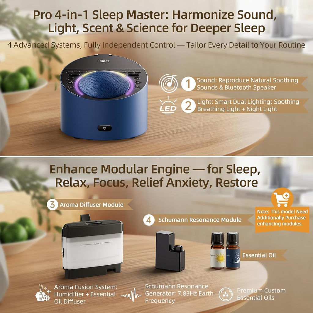 Dedicatedtoyourbettersleep White Noise Machine & Night Light, 12W Powerful Sound Machine with 50+ Natural Sounds, Noise Masking for Snoring…