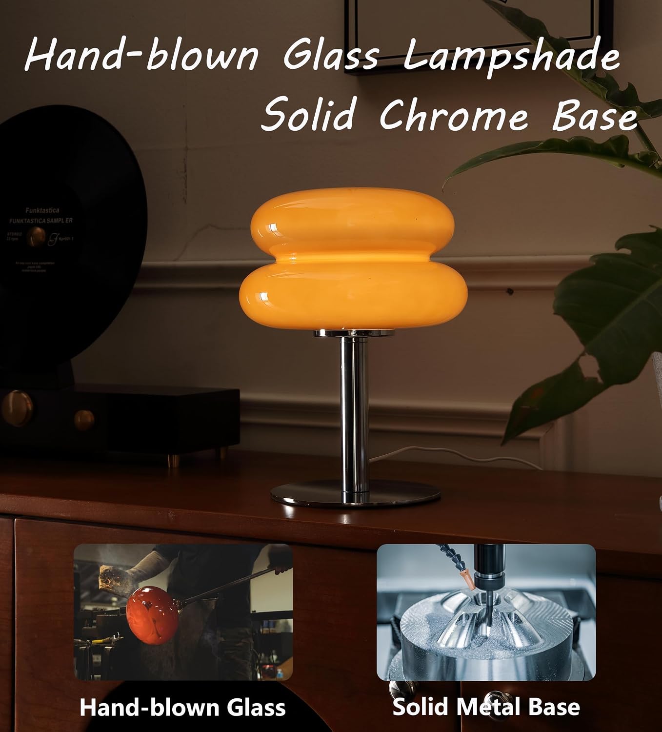 Glivpny Mushroom Lamp Table Lamp for Night Stands, Mid Century Modern Desk Lamps for Bedroom, Vintage Dimmable Bedside Small Cute Lamps…