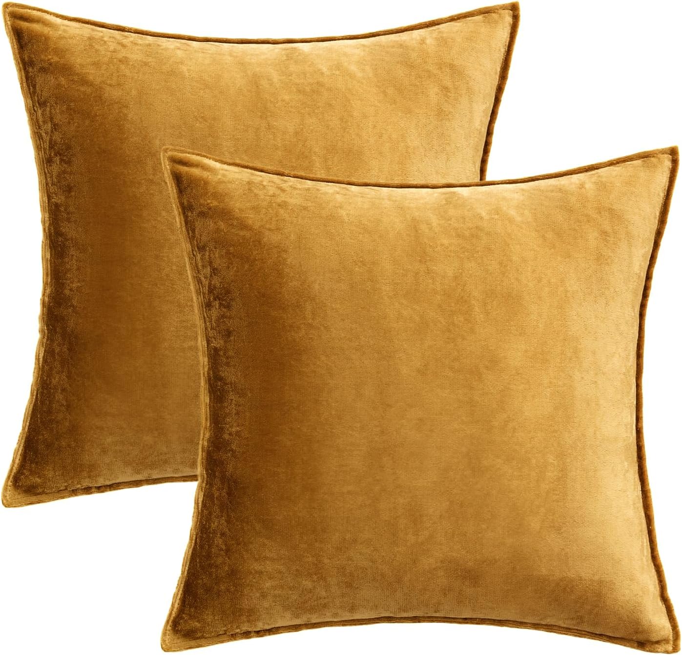 Miulee Dark Gold Velvet Throw Pillow Covers 20x20 Soft Decorative Solid Square Cushion Cases Pack of 2 Modern Luxury Home Decor for Couch,…