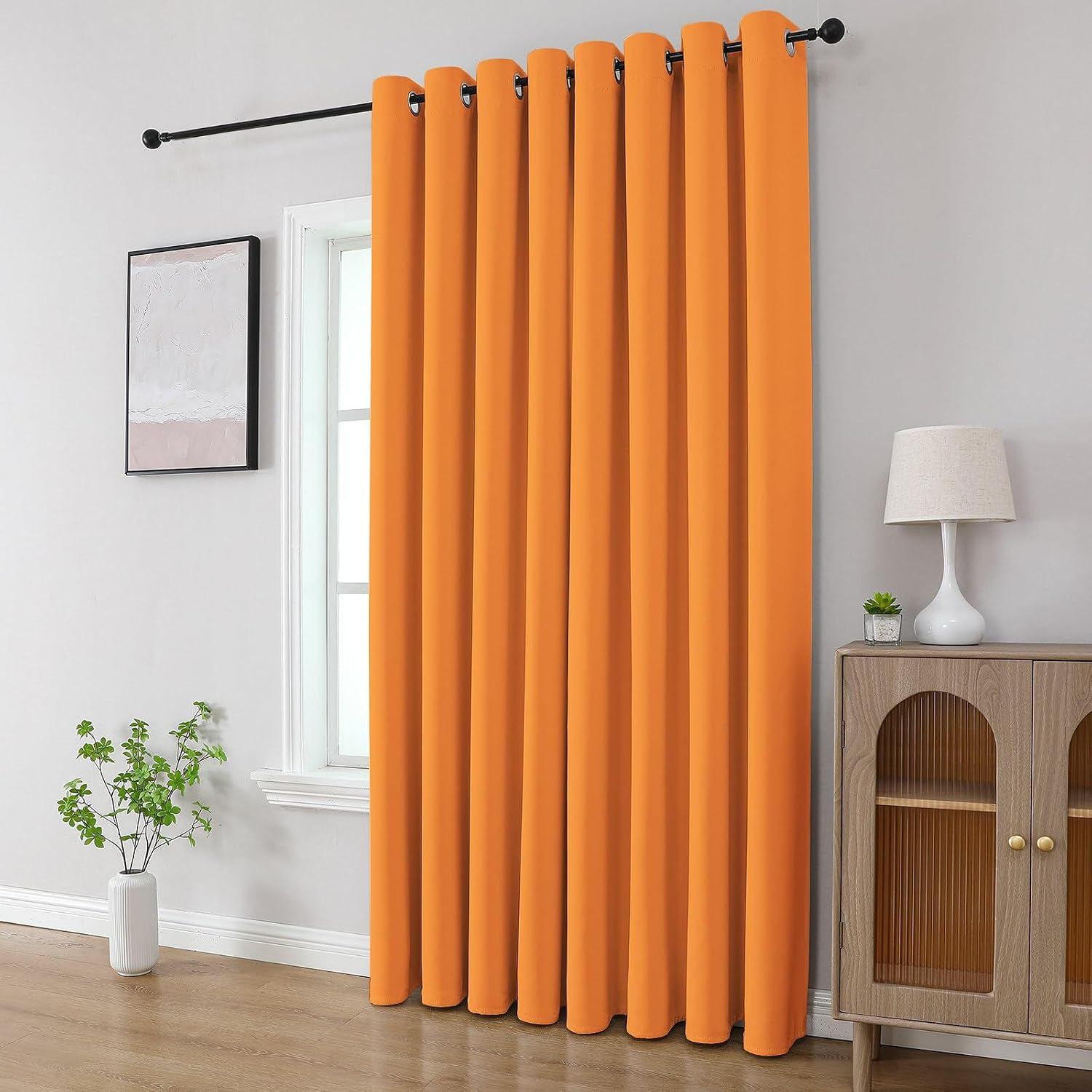 Cucraf Orange Blackout Curtains 84 inch Length 2 Panels Set, Room Darkening Drapes for Living Room Bedroom, Thermal Insulated Light Blockin…