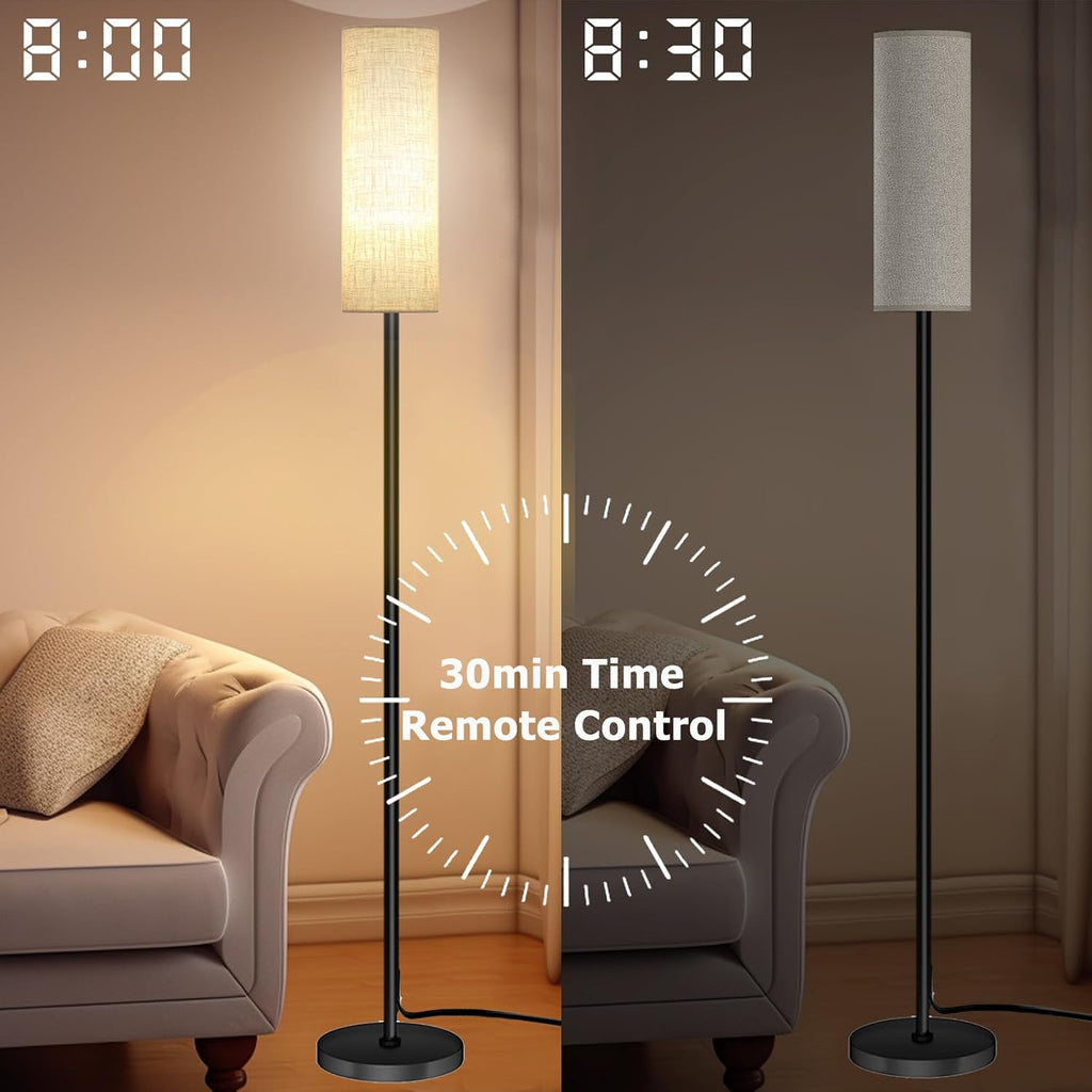 Qaubauyt Smart LED Floor Lamp with APP Control & RGB Colors - Dimmable Standing Lamp for Living Room, Bedroom, Gaming - Remote, Timer, 9W…