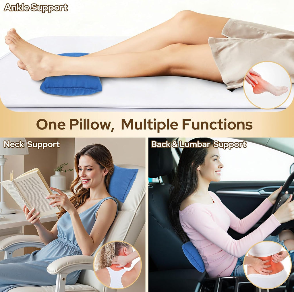 SweetSlubr Small Travel Pillows - 2 Pack, 13"x18" Machine Washable Neck Pillow for Airplane & Long Flight, Breathable Headrest for Nap…
