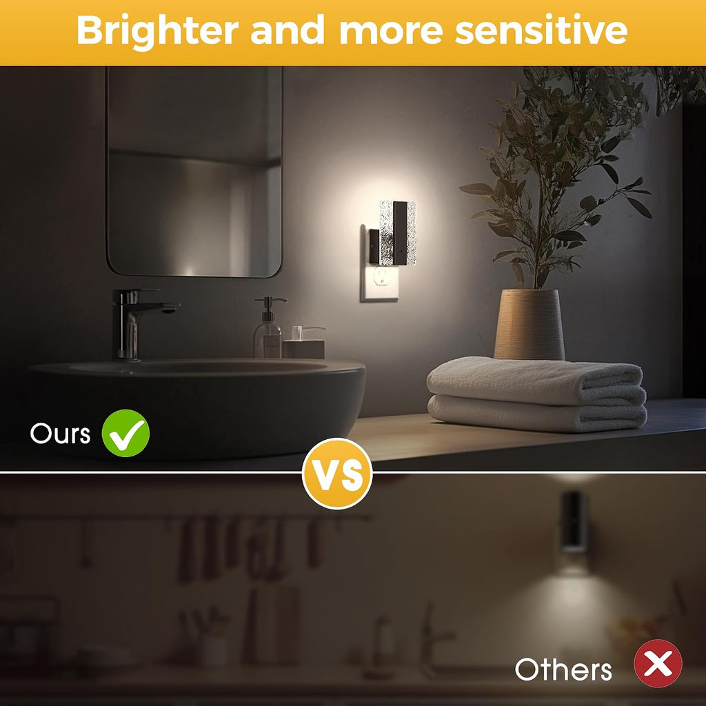 Llohasled L LOHAS LED Night Lights Plug Into Wall, 2 Pack Night Light with Dusk-to-Dawn Sensor, Dimmable Decorative LED Nightlights, 0-100L…
