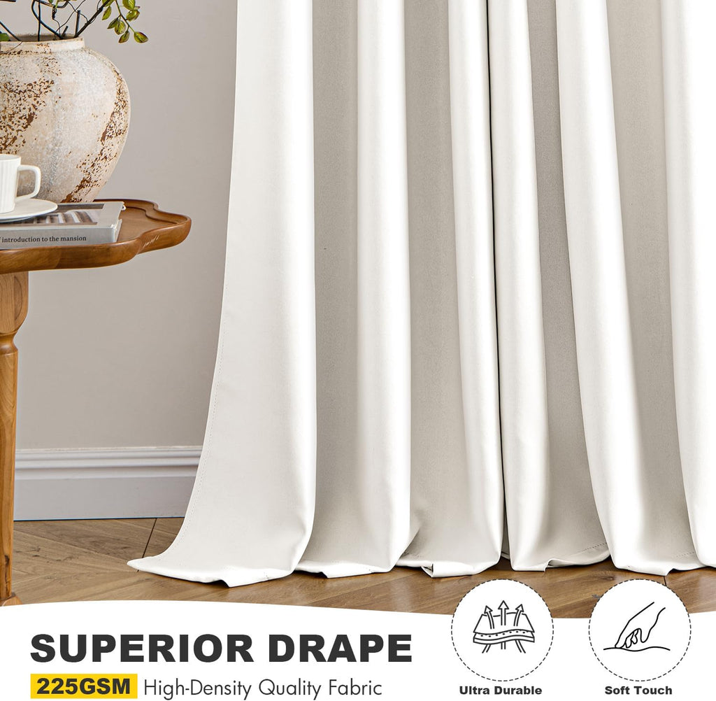 Miulee Blackout Curtains for Bedroom Living Room 2 Panels, Thermal Insulated Room Darkening Drapes Grommet Noise Reducing Light Blocking Wi…
