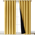 Nicetown Bright Yellow Full Shade Curtain Panels, Pair of Energy Smart & Noise Blocking Out Blackout Drapes for Dining Room Window, Thermal…