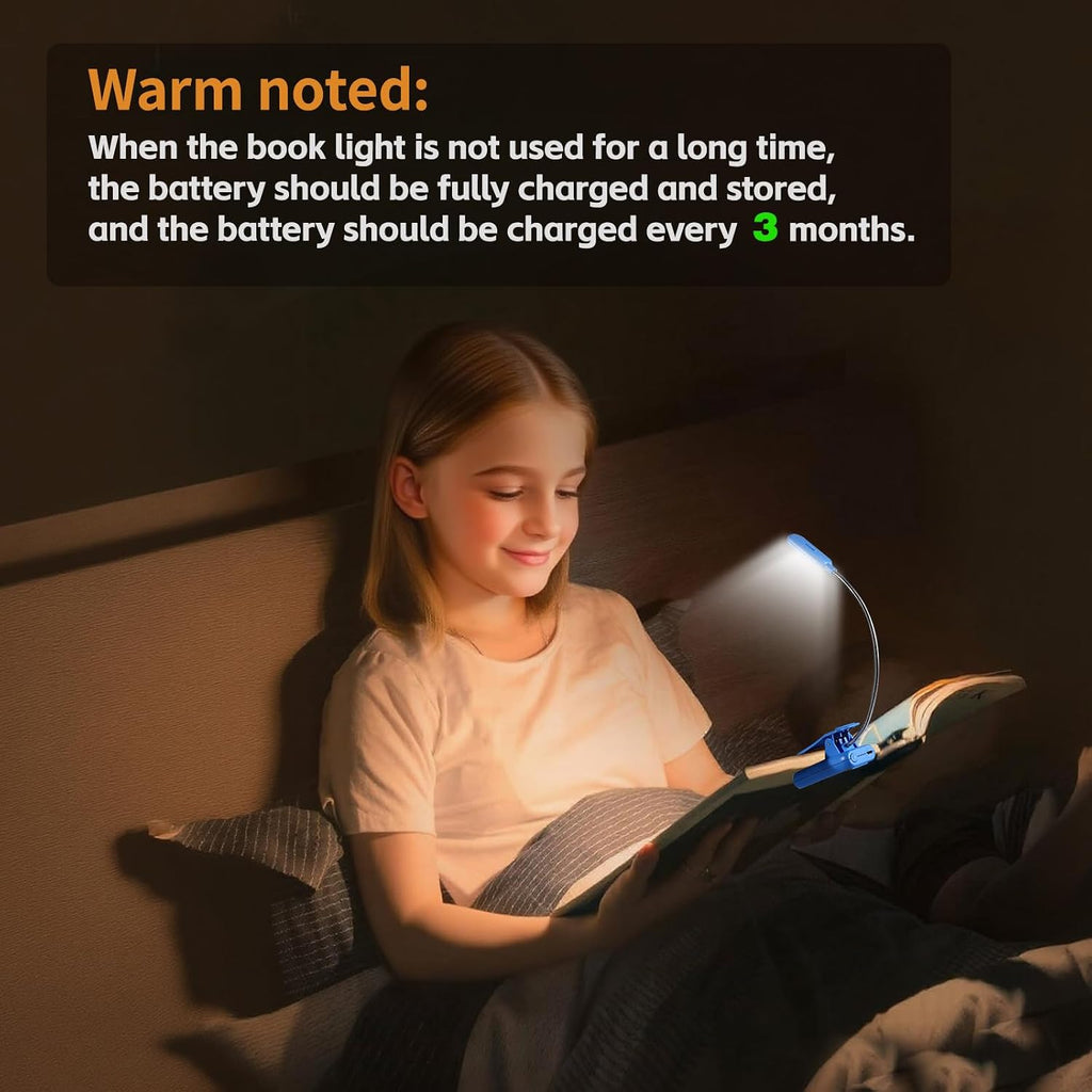 Vavofo Rechargeable Book Light for Reading in Bed Kids, 7 LED Reading Light with 9-Level Warm Cool White Daylight, Eye comfort Lamp with…