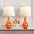 PARTPHONER Table Lamp Set of 2, Modern Ceramic Bedside Lamps for Night Stands, Classic Small Lamp Nightstand Lamp for Bedroom Living Room…