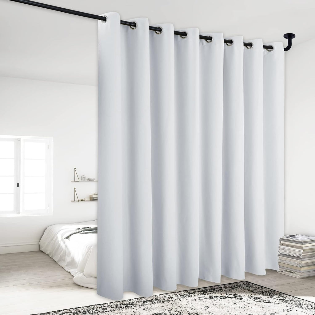 NICETOWN Room Darkening Drape for Nursery - (120 inches Width by 84 inches Length, Greyish White, Sold Individually) Light Blocking…