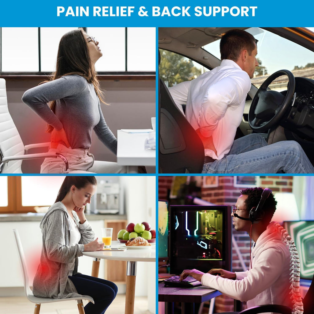 Qutool Lumbar Support Pillow for Office Chair, Office Home Essentials, Gifts for Mom, Dad, Back Support Pillow for Car, Chair Cushions, Back I…