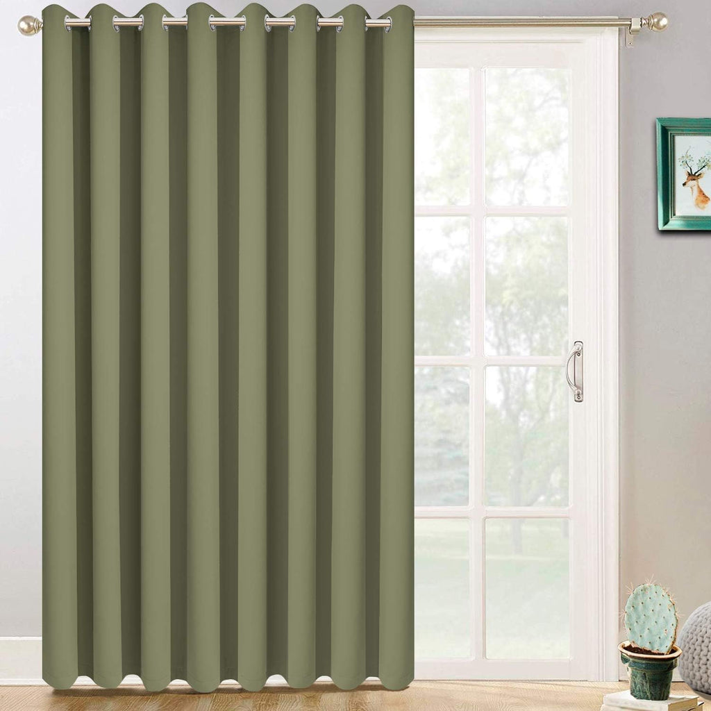 Yakamok Extra Wide Blackout Curtain for Sliding Glass Door, Grommet Thermal Insulated Room Divider Curtain 100W x 84L inch, Room…
