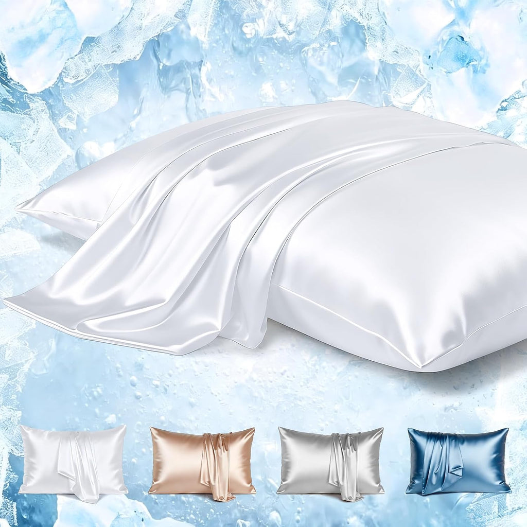 Avolare Cooling Pillow Cases, Softer Than Silk Pillow Cases, 2 Pack Cooling Pillowcases for Hot Sleepers with Zipper, Gentle on Hair and Sk…