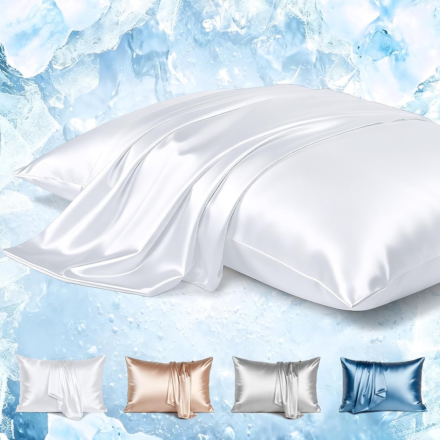 Avolare Cooling Pillow Cases, Softer Than Silk Pillow Cases, 2 Pack Cooling Pillowcases for Hot Sleepers with Zipper, Gentle on Hair and Sk…