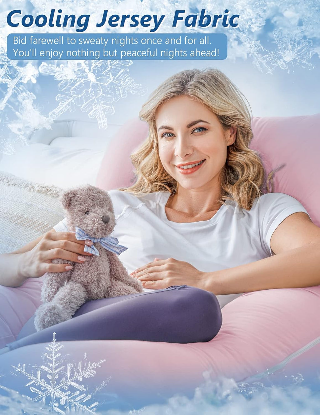 Meiz Pregnancy Pillows, Pregnancy Pillows for Sleeping, Pregnancy Body Pillow Cooling, Maternity Pillow for Pregnant Woman with Cooling Jer…