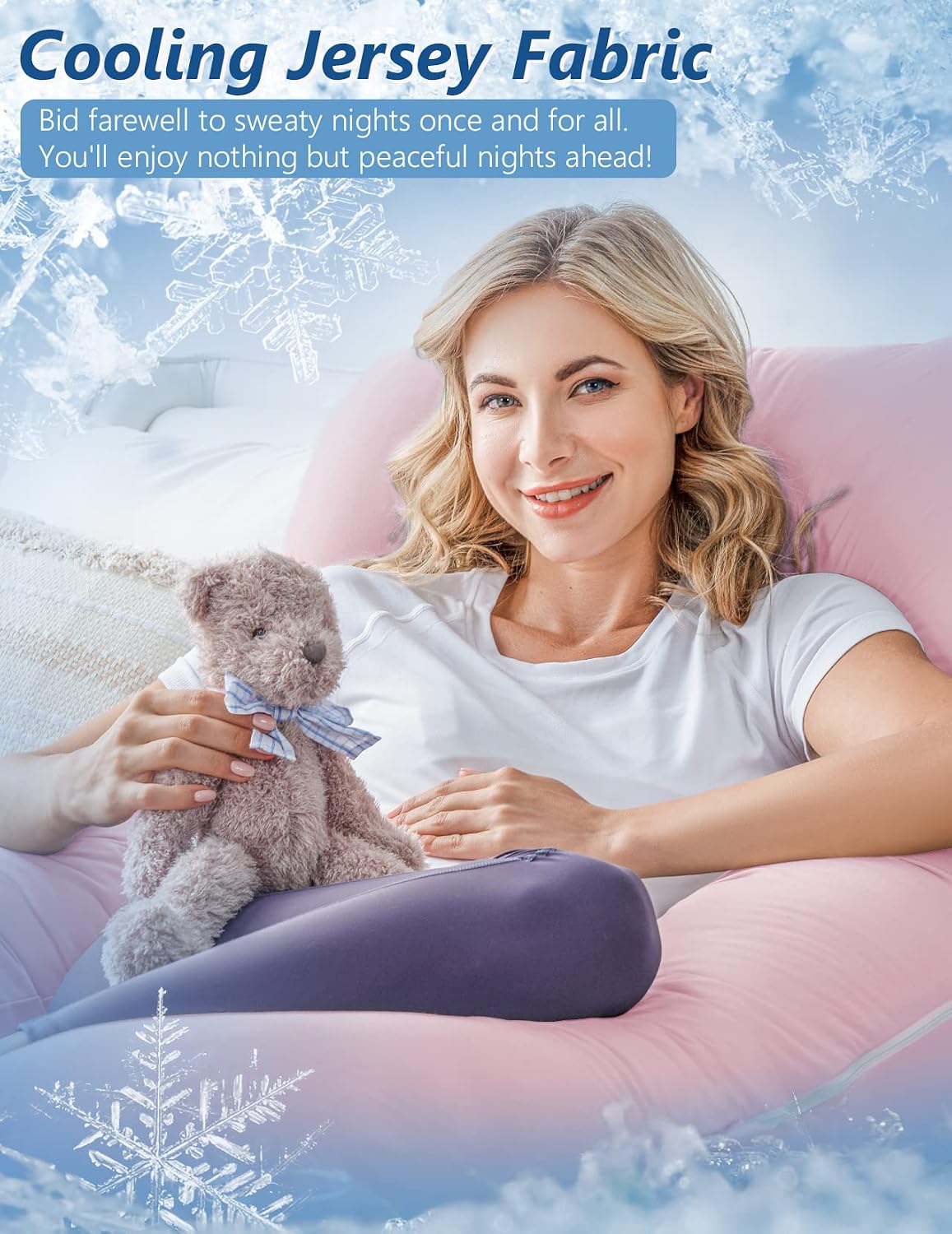 Meiz Pregnancy Pillows, Pregnancy Pillows for Sleeping, Pregnancy Body Pillow Cooling, Maternity Pillow for Pregnant Woman with Cooling Jer…