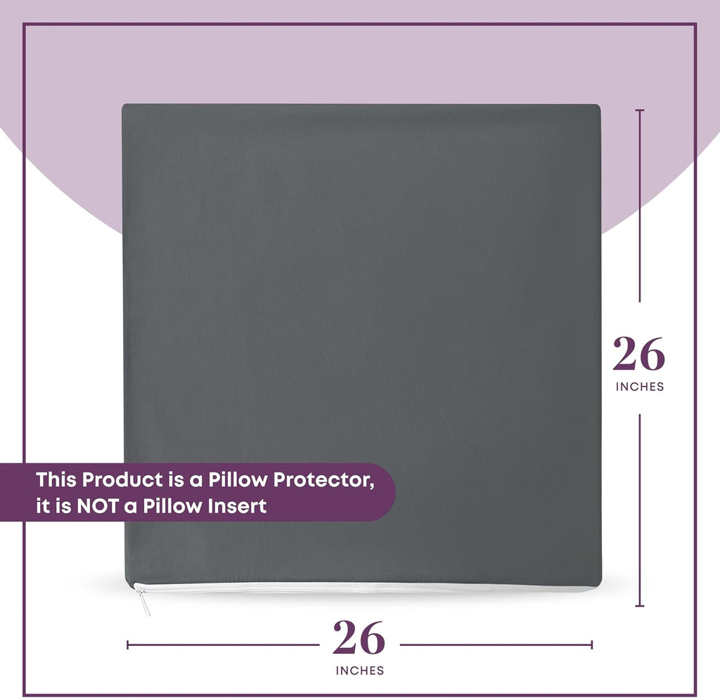 CIRCLESHOME European Pillow Protectors - 100% Cotton Breathable Pillowcases - 26 X 26 Square Pillowcases - Protects Pillows from Dirt…