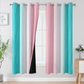 Estelartextiler Estelar Textiler Pink and Teal Blackout Curtains for Living Room, Full Room Darkening Grommet Ombre Curtains for Bedroom, T…