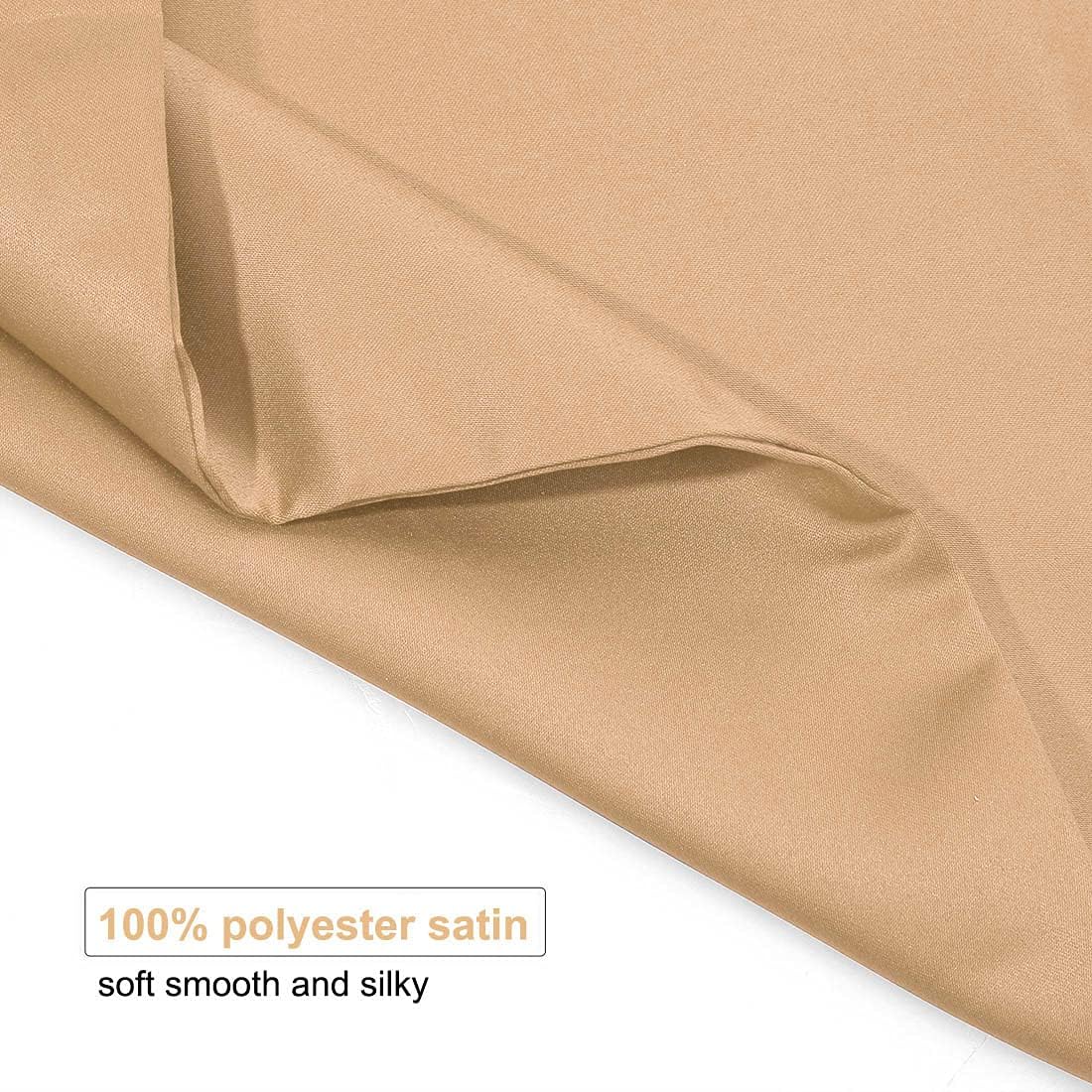 uxcell Standard Satin Pillowcase with Zipper, Super Soft and Luxury, Silky Pillow Cases Covers Set of 2, 21"x27", Gold