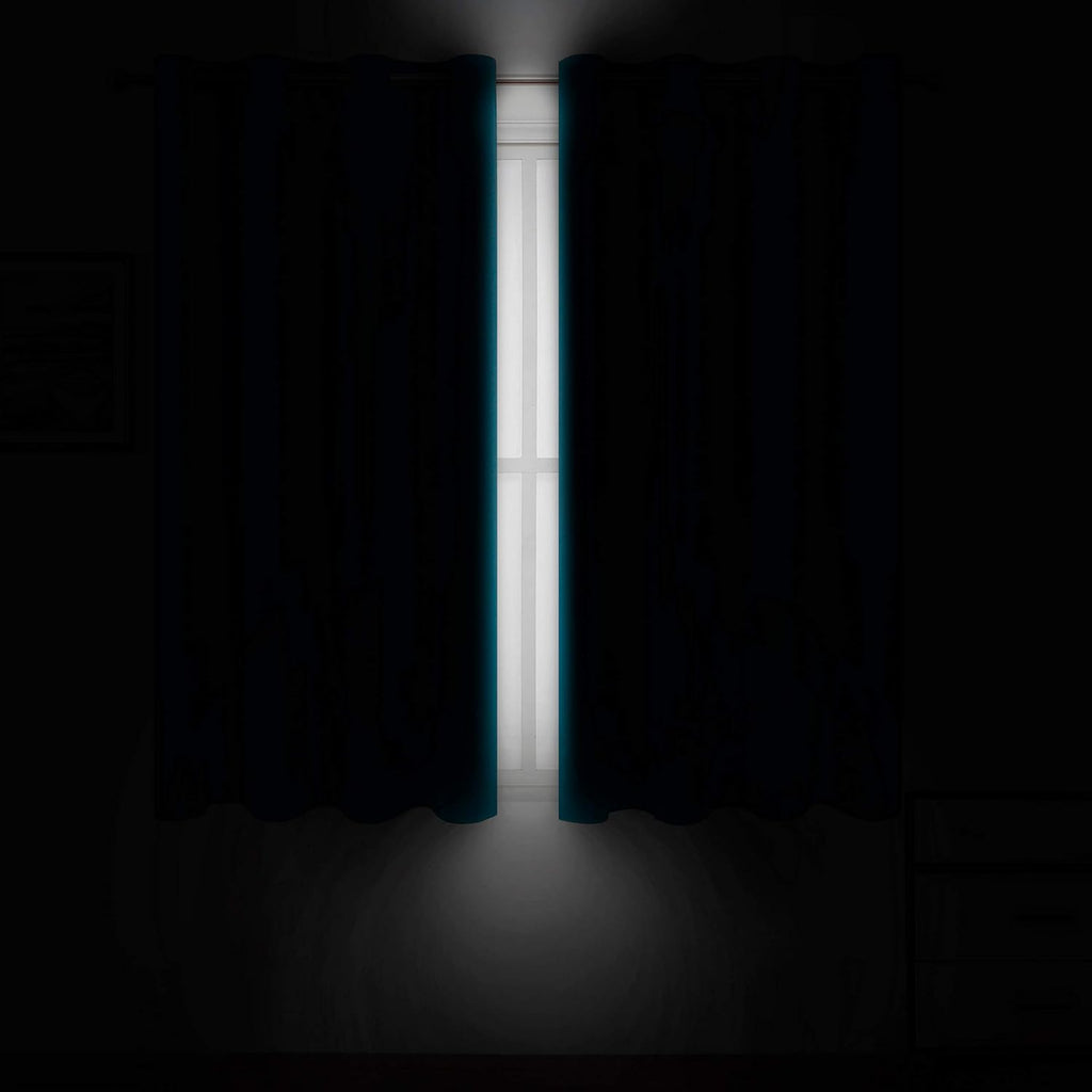 Lemomo Teal Blackout Curtains/52 x 108 Inch/Set of 2 Panels Room Darkening Thermal Insulated Curtains for Bedroom 108 Inch silver
