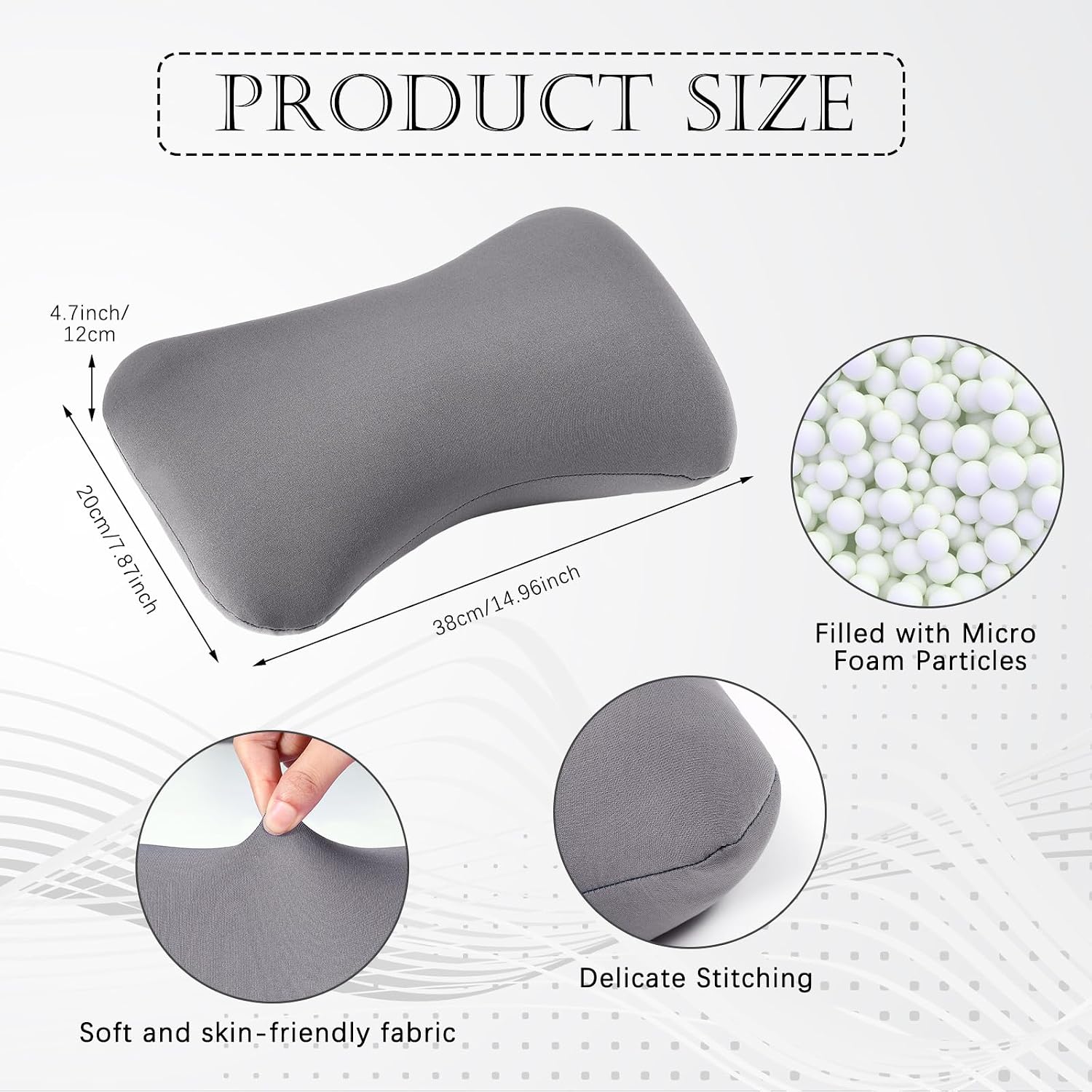 Thyle 2 Pack Bead Neck Pillow Small Bone Shape Neck Support Cushion for Bed Sofa Travel Soft Pillow for Home Sleeping Headrest and Lumbar…