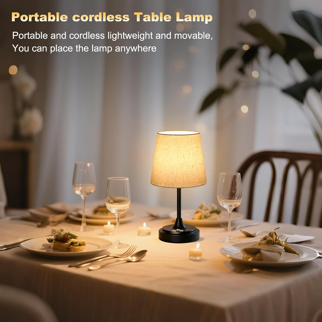 Wowag Small Cordless Table Lamp Rechargeable,5000mAh Battery Operated Desk Lamp,3 Colors & 7 RGB Stepless Dimmable, Touch Ambient Light…