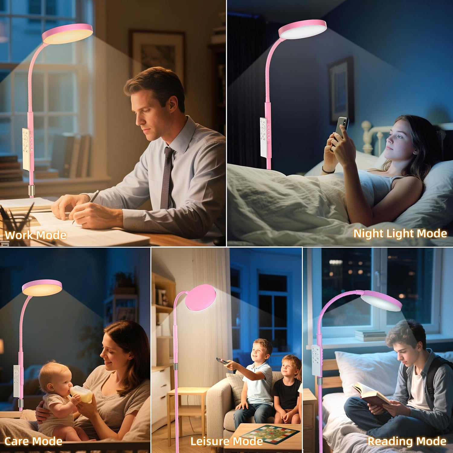 Pacovy Floor Lamp, Adjustable Height Floor Lamps for Living Room Bedroom, 120 LED Super Bright Standing Lamp Remote Control Dimmable Goosen…