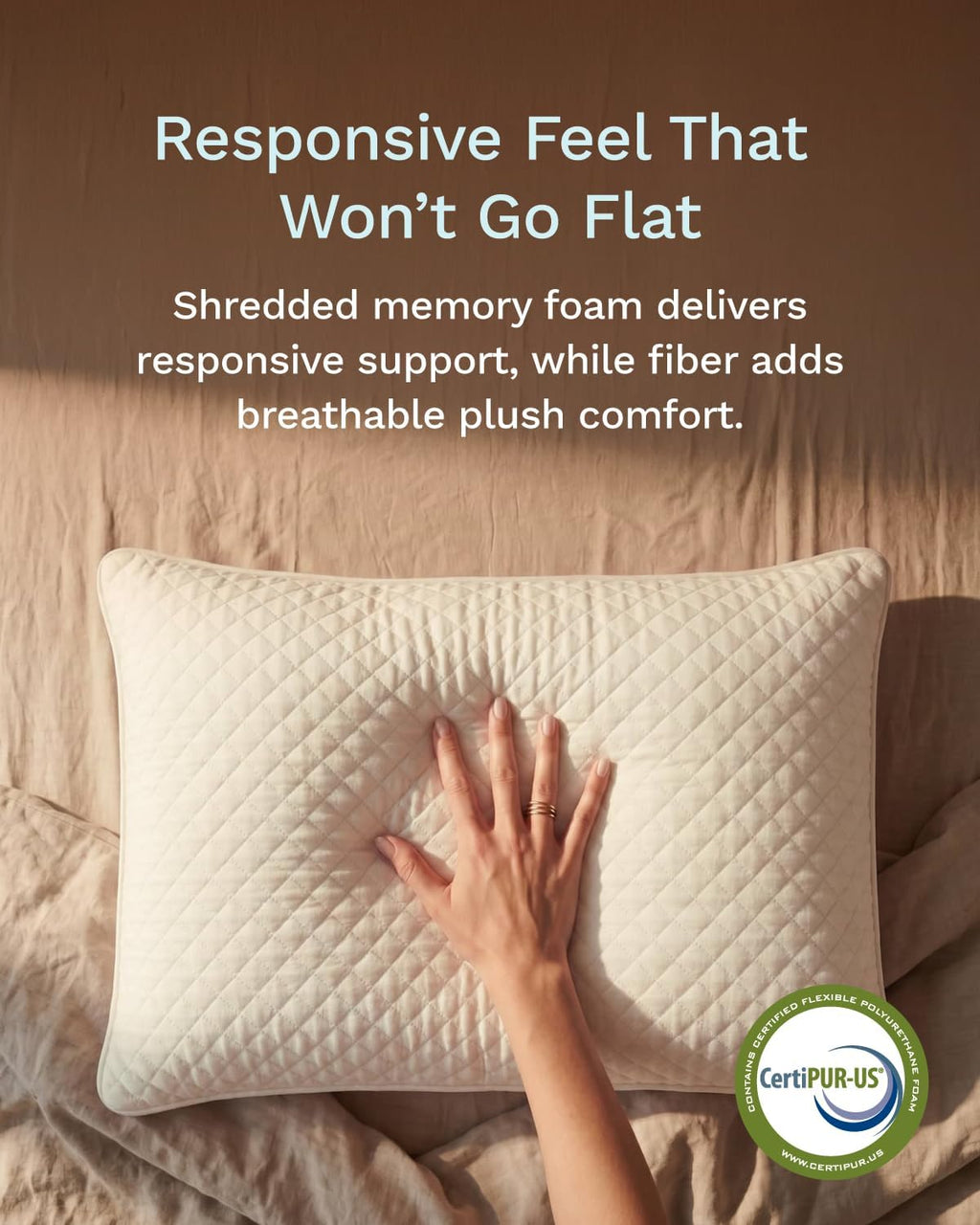 ViscoSoft Standard-Size Memory Foam Pillow - 2-Pack - with Washable Cover and Cooling Fabric White
