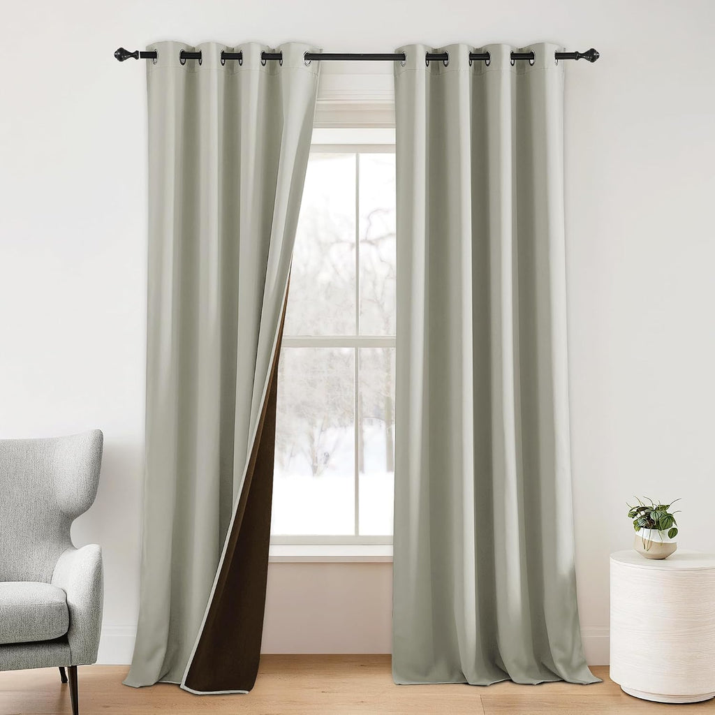 NICETOWN Plylux Blackout Curtains 95" Long for Office Dining Room, Thermal Insulated Sound Reducing Light Block Curtain Panels for…