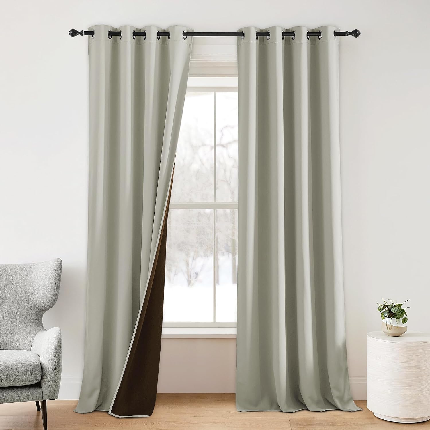 NICETOWN Plylux Blackout Curtains 95" Long for Office Dining Room, Thermal Insulated Sound Reducing Light Block Curtain Panels for…