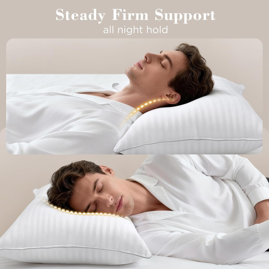 Viewstar Bed Pillows King Size Set of 2, Hotel Collection Down Alternative Pillows for Side, Back or Stomach Sleepers, Stable Neck Support,…