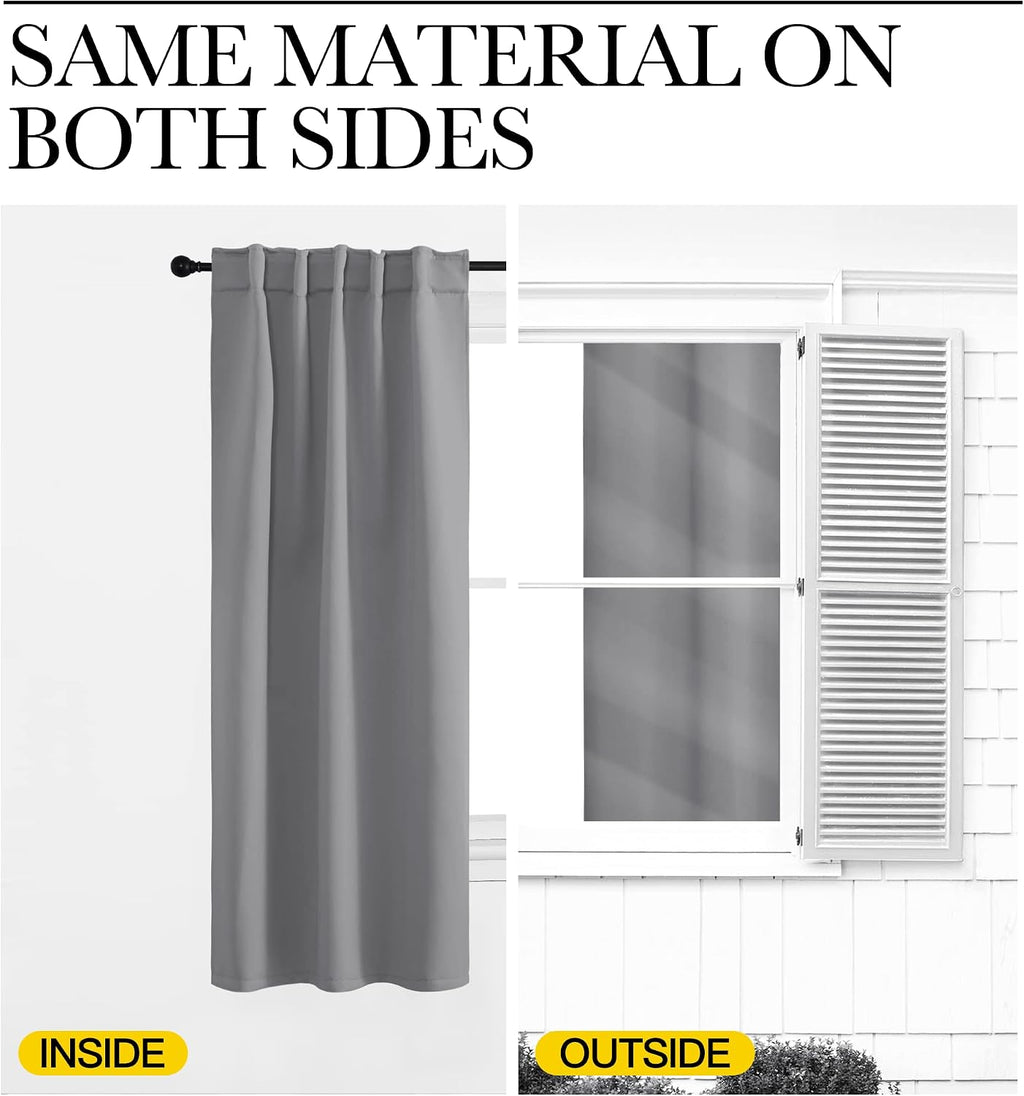 NICETOWN RV Curtains for Camper Windows - (Silver Grey Color) 34x54 Inch, 2 Panels Set, Thermal Insulated Room Darkening Blackout…
