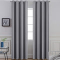 Yakamok Blackout Curtains Room Darkening Thermal Insulated Window Panels, Solid Grommet Top Drapes for Bedroom/Living Room(52Wx90L, Grey…