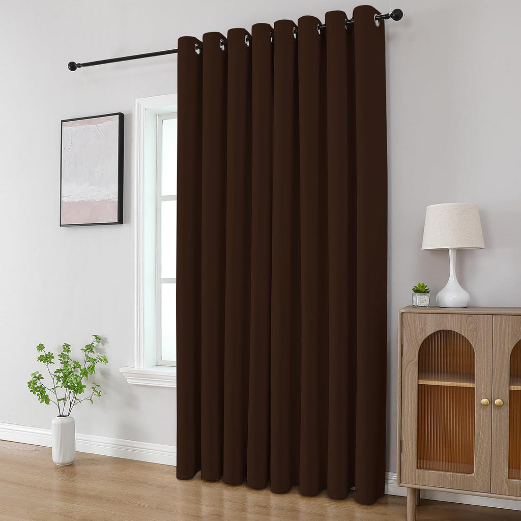 CUCRAF Custom Chocolate Blackout Curtains 1 Panel Set, Thermal Insulated Grommet Room Darkening Curtain for Living Room Bedroom, Light…