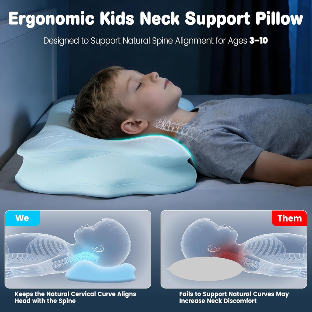 2026 New Toddler Pillow, Kids Cervical Pillow for Neck and Shoulder, Cooling Orthopedic Memory Foam Pillow, Ergonomic Neck Support Pillow…