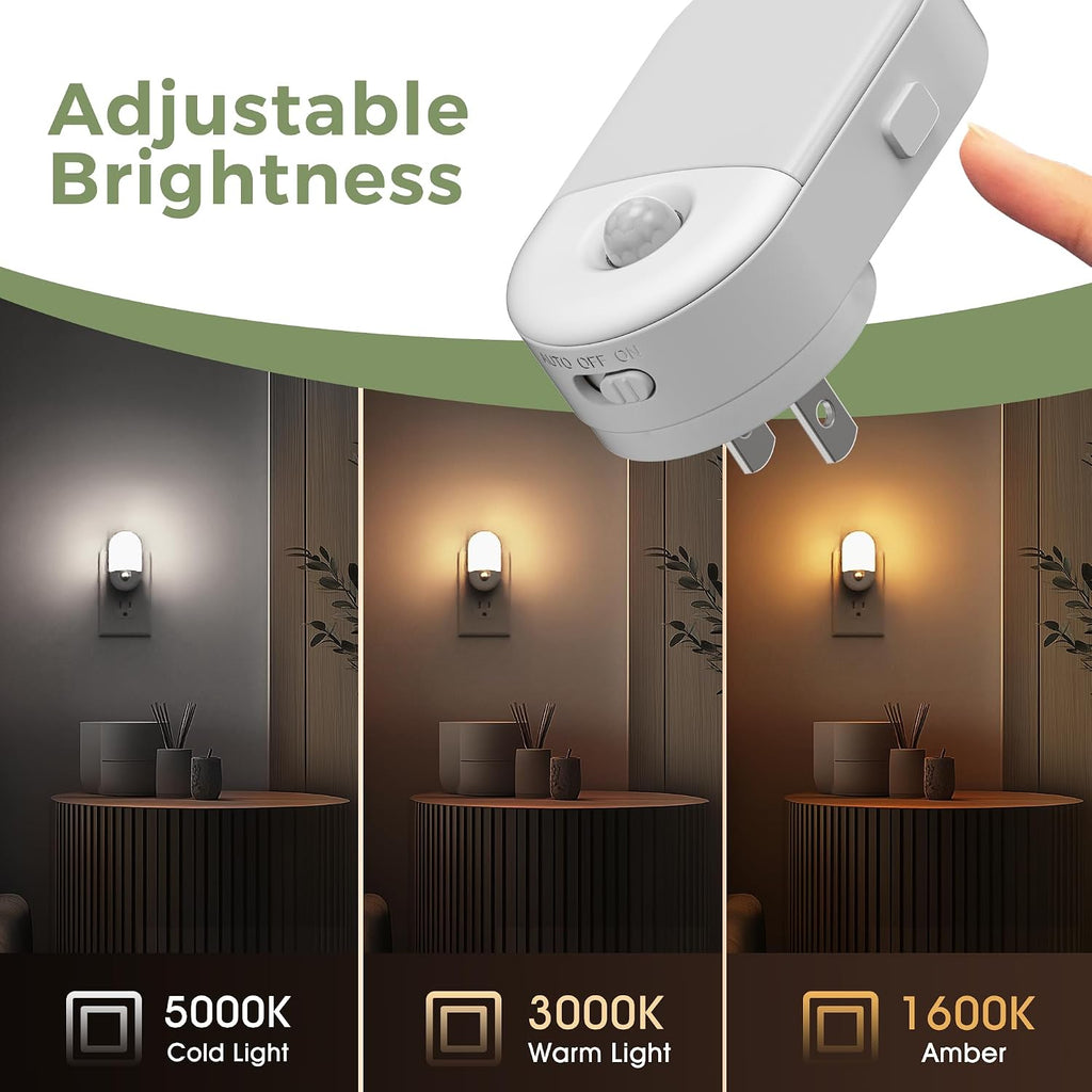 L LOHAS LED Motion Sensor Night Light, 2Pack, Motion Activated Night Light, Night Lights Plug into Wall, 3CCT Amber/3000K/5000K…