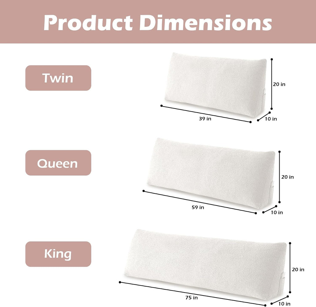 MuaMelop Headboard Pillow King, Triangle Bed Wedge Pillow for Headboard, Backrest Pillow for Sitting up, Reading, Working, Headboard Daybed…
