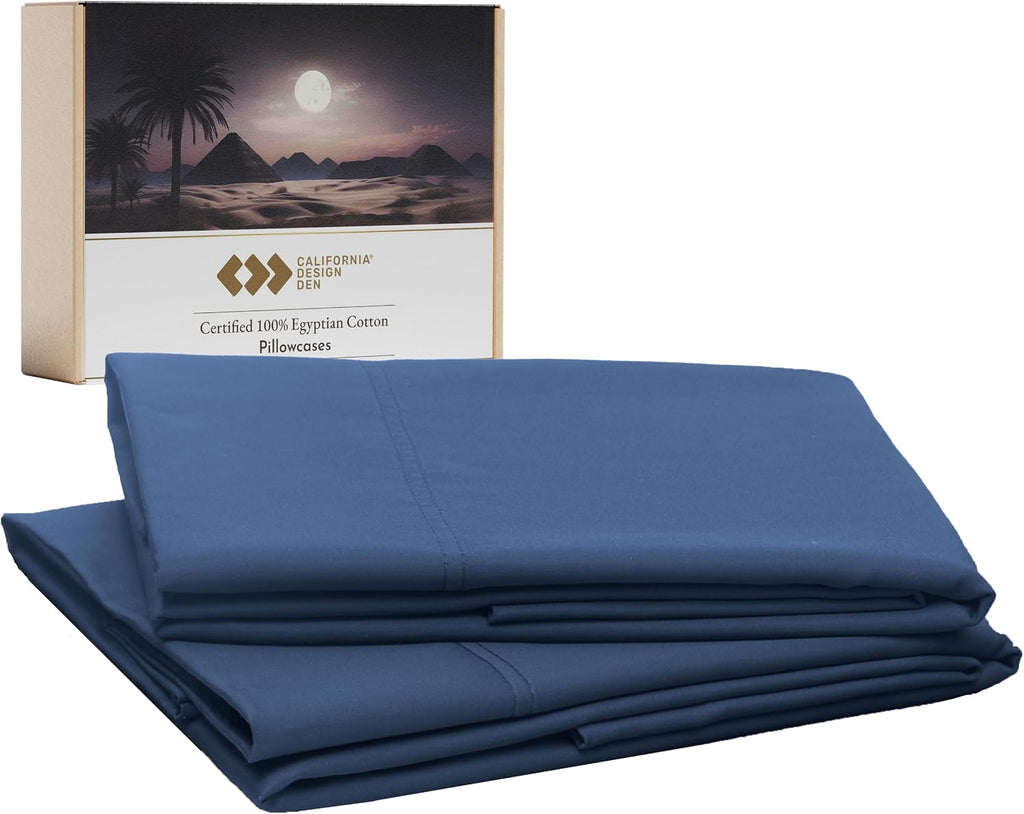CaliforniaDesignDen California Design Den Pillow Cases Queen Size Set of 2-100% Egyptian Cotton Pillowcases Standard/Queen with Envelope Cl…