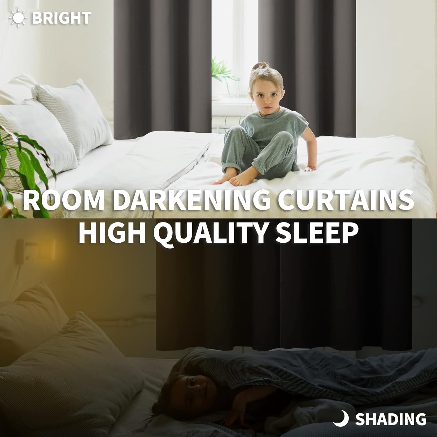 BGment Blackout Curtains for Bedroom - Grommet Thermal Insulated Room Darkening Curtains for Living Room, Set of 2 Panels (42 x 84 Inch, Gr…